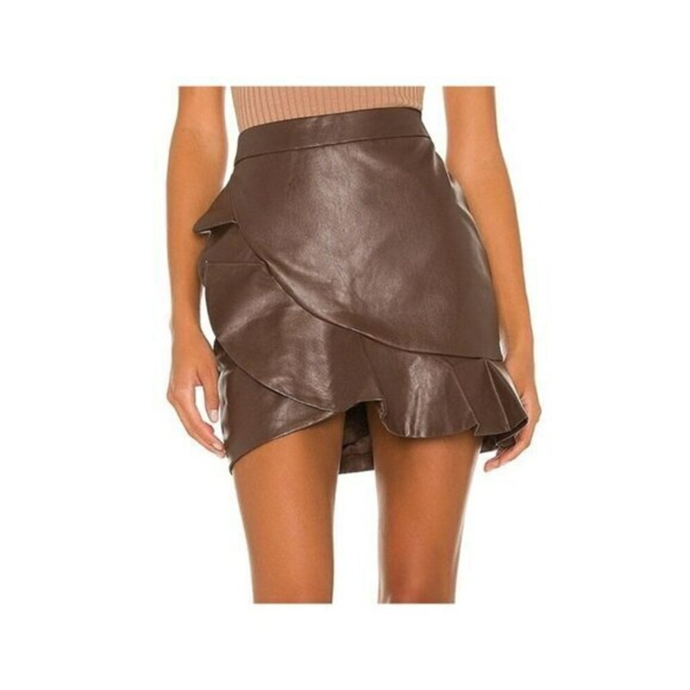 MAJORELLE Poseidon Mini Skirt - Chocolate Brown